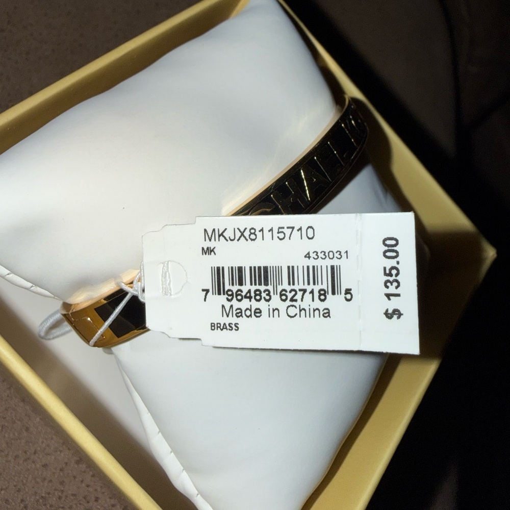 Michael Kors Hinge Bangle Bracelet- Gold Tone Brass Finish NWT no callouts. - Picture 4 of 6